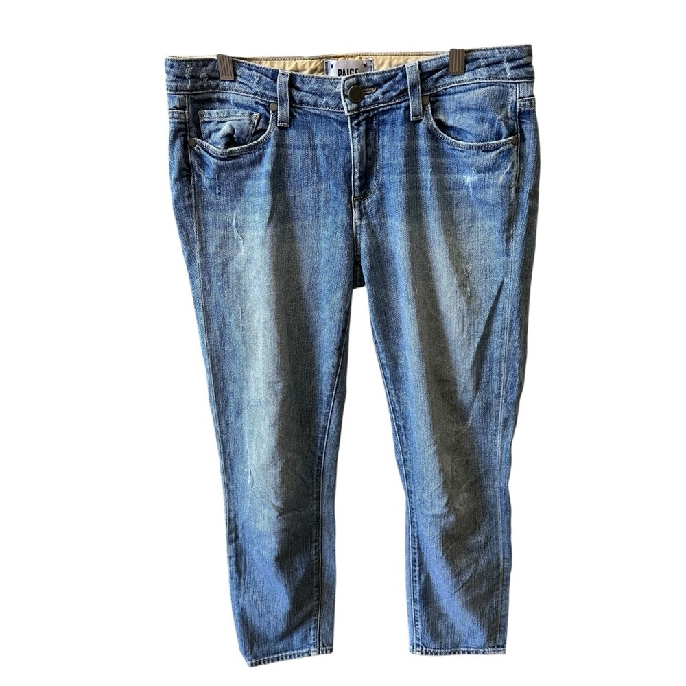 Paige Denim Kylie Crop Size 28 Blue Slightly Distressed‎